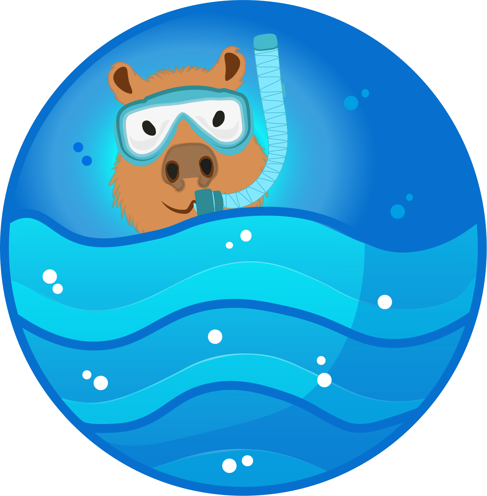 Logo capybara swimmer game.